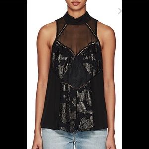 Haute Hippie Floral Silk Blouse Size XS NWT 32" Bust